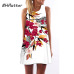 Women Dress 2018 New Style Summer Dress Casual Beach Dress Floral Print Tunic Sleeveless Short Chiffon Dress Vestido de renda