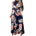 Women Long Dress Floral Print Beach Maxi Dress Casual Long Sleeve Turtleneck Bandage Elegant Long Party Dress Vestidos Plus Size