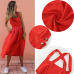 Women Summer Boho Strappy Long Maxi Dress Sexy Backless Party Red Dress Beachwear  Sundress vestido mujer