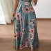 Women Summer Dress 2019 Casual Short Sleeve Long Dress Boho Floral Print Maxi Dress Turtleneck Bandage Elegant Dresses Vestido