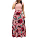 Women Summer Long Dress Floral Print Bohemian Beach Maxi Dress Casual Patchwork Short Sleeve Party Dresses Vestidos Verano 2019