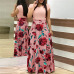 Women Summer Long Dress Floral Print Bohemian Beach Maxi Dress Casual Patchwork Short Sleeve Party Dresses Vestidos Verano 2019