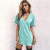 Women Tshirt Dress 2019 Choker V-neck Summer Dresses Short Sleeve Casual Sexy Halter Loose Boho Beach Dress Vestidos Plus Size