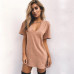 Women Tshirt Dress 2019 Choker V-neck Summer Dresses Short Sleeve Casual Sexy Halter Loose Boho Beach Dress Vestidos Plus Size