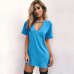 Women Tshirt Dress 2019 Choker V-neck Summer Dresses Short Sleeve Casual Sexy Halter Loose Boho Beach Dress Vestidos Plus Size