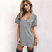 Women Tshirt mini Dress Choker V-neck Summer Dresses Short Sleeve Casual Sexy Halter Boho Beach Dress Vestidos MINI Size