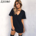 Women Tshirt mini Dress Choker V-neck Summer Dresses Short Sleeve Casual Sexy Halter Boho Beach Dress Vestidos MINI Size