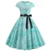 Women Vintage Dress 2019 Summer Floral Print Short Sleeve Dresses 50s 60s Office Party Rockabilly Swing Retro Pinup Plus Size