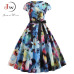 Women Vintage Dress 2019 Summer Floral Print Short Sleeve Dresses 50s 60s Office Party Rockabilly Swing Retro Pinup Plus Size