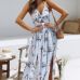 Womens Summer Boho Maxi Long Dress Evening Party Beach Dresses Sundress Floral Halter Dress Summer 2018