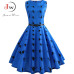 Womens Summer Dresses  Women Robe Elegant Vintage Retro Swing Rockabilly Dress High Waist Floral Runway Sundress Tunic