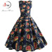 Womens Summer Dresses  Women Robe Elegant Vintage Retro Swing Rockabilly Dress High Waist Floral Runway Sundress Tunic