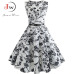 Womens Summer Dresses  Women Robe Elegant Vintage Retro Swing Rockabilly Dress High Waist Floral Runway Sundress Tunic