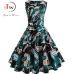 Womens Summer Dresses  Women Robe Elegant Vintage Retro Swing Rockabilly Dress High Waist Floral Runway Sundress Tunic