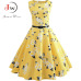 Womens Summer Dresses  Women Robe Elegant Vintage Retro Swing Rockabilly Dress High Waist Floral Runway Sundress Tunic