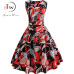 Womens Summer Dresses  Women Robe Elegant Vintage Retro Swing Rockabilly Dress High Waist Floral Runway Sundress Tunic