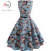 Womens Summer Dresses  Women Robe Elegant Vintage Retro Swing Rockabilly Dress High Waist Floral Runway Sundress Tunic