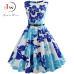 Womens Summer Dresses  Women Robe Elegant Vintage Retro Swing Rockabilly Dress High Waist Floral Runway Sundress Tunic