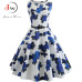 Womens Summer Dresses  Women Robe Elegant Vintage Retro Swing Rockabilly Dress High Waist Floral Runway Sundress Tunic