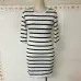 ZSIIBO LYQ61 2017 New Spring Summer Women Round Neck Fashion Black and White Striped Long Sleeve Straight Plus Size Casual Dress