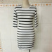 ZSIIBO LYQ61 2017 New Spring Summer Women Round Neck Fashion Black and White Striped Long Sleeve Straight Plus Size Casual Dress