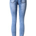 Stylish Mid Waist Elasticity Broken Holes Design Blue Cotton Skinny Pants Stylish Mid Waist Elasticity Broken Holes Design Blue Cotton Skinny Pants