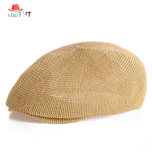 2019 Summer Hat Mens Berets Peaky Blinder Beret Homme Man Military Beret Mesh Dad hat Breathable Grass Yarn Sun Hats Flat Cap