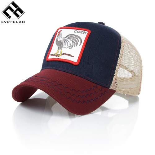 Evrfelan Fashion Animals Embroidery Baseball Caps Men Women Snapback Hip Hop Hat Summer Breathable Mesh Sun Gorras Unisex