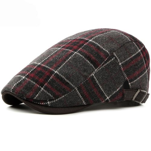 HT1986 New Autumn Winter Caps for Men Women Beret Cap Vintage Retro Plaid Ivy Newsboy Flat Cap Adjustable Winter Wool Berets Men