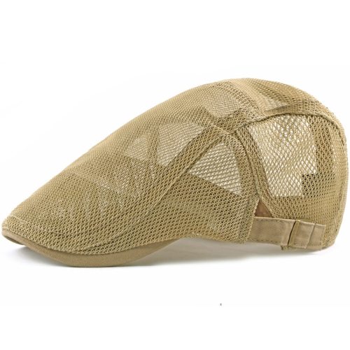 HT2215 Beret Spring Summer Men Women Cap Adjustable Newsboy Ivy Flat Cap Breathable Mesh Cap for Men Women Solid Plain Beret Cap