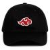 100% Cotton Japanese Akatsuki Logo Anime Naruto Dad Hat Uchiha Family Logo Embroidery Baseball Caps Black Snapback Hats dropship