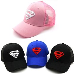 2019 New Summer Children Baseball Caps Cartoon Embroidery Superman Mesh Cap Outdoor Casual Shade Hats Boys Girls Age 2-8 Years