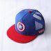 ALLKPOPER Summer Childrens  Baseball Cap Boys&Girls Cartoon Captain America Snapback Adjustable Kids Hip Hop Hat Sun Mesh Cap