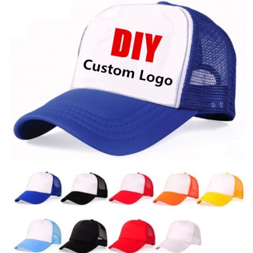 Accept 1 Piece DIY OEM Custom LOGO  100% Polyester Men Women Baseball Cap Mesh Snapback Print Logo Trucker Hat