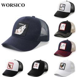 Baseball Caps Men Women Snapback Hip Hop Cap Summer Breathable Mesh Animals Farm Trucker Cap Hat Embroidery Dad Hats gorras 2019