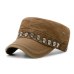 Beckyruiwu Adult Hip hop Punk Rock Skull Rivet Flat Peaked Hats Men Spring and Autumn Fitted Baseball Caps