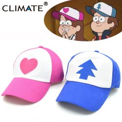 CLIMATE Gravity Falls Dipper Cap Hat Mabel Dipper Caps Hat Dipper Cosplay Cool Spring Summer Cosplay Baseball Mesh Cap Sport Hat