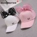 Cute children Mesh cap Spring Summer Children Baseball Cap Girls Snapback Hip Hop Caps Rabbit Ear Pearl Big Bow Kids Sun Hat