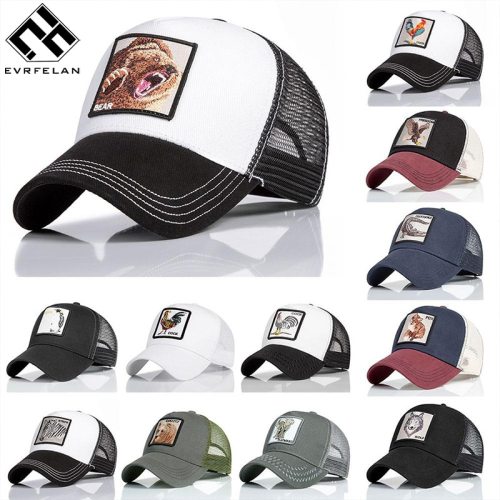 Evrfelan New Brand Animal Caps Women Breathable Mesh Baseball Cap Men's Dad Hat Patchwork Snapback Caps Summer bone Dropshipping