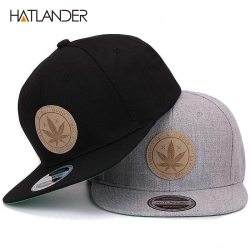 [HATLANDER]Maple solid cotton snapback caps women's flat brim hip hop cap outdoor baseball cap bone gorras mens caps and hats