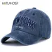 [HATLANDER]Sand washed 100% cotton baseball cap hat for women men vintage dad hat NEW YORK embroidery letter outdoor sports caps