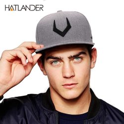 High quality grey wool snapback  3D pierced embroidery hip hop cap flat bill baseball cap for men and women