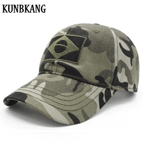 KUNBKANG Brazil Flag Baseball Cap Male Snapback Men Women Bones Trucker Cap Camo Dad Hat Brasil Camouflage Caps Bone Masculino