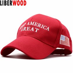 LIBERWOOD 2020 Donald Trump Red Hat Re-Election Keep America Great Embroidery USA Flag MAGA New Cap Cotton Baseball Hat cap