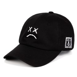 Lil Peep Dad Hat Embroidery 100% Cotton Baseball Cap Sad face Hat xxxtentacion Hip Hop Cap Golf Love lil.peep Snapback Women Men