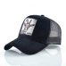 Men's Snapback Caps Summer Breathable Baseball Cap Women Cool Streetwear Wolf Embroidery Trucker Bones Unisex Hip Hop Hats Male