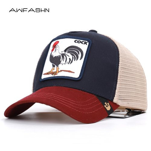 Rooster animal embroidery baseball caps men's and women's universal adjustable high quality outdoor sunshade summer net hats