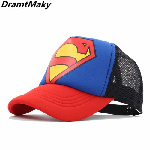 Superman Mesh cap Kids Baseball Caps Fashion Children Snapback Caps Boys Girls Hip Hop Hat Cap Mesh Summer Hats gorras casquette