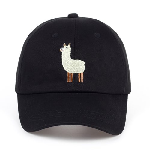 VORON new Unisex Alpaca Embroidery Adjustable Dad Hat men women cute Black beige Alpaca Baseball Cap