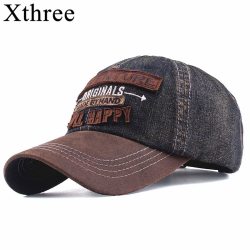 Xthree New men's cap denim baseball caps for men streetwear women dad hat snapback embroidery casual cap casquette hip hop cap